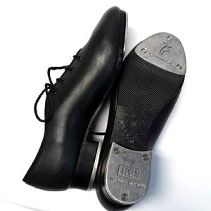 Bloch Techno Tap Shoes Black Size 4.5 M Lace Up Ties Non Skid Grid